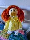 Vintage 1983 Cabbage Patch Kid, 2 Red Ponytails, Green Eyes, HM4 with Pacifier