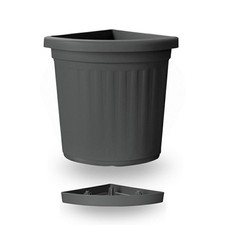 VASO FIORIERA ANGOLARE A ANGOLO 50 CM COLORE ANTRACITE  35x35xh50