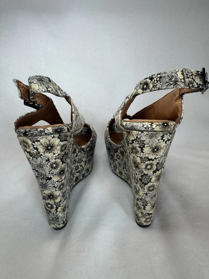 Jeffrey Campbell Ibiza Mariel Platform Sandals 5”Floral Wedge Vacation Heel - Image 4 of 4