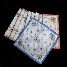 9Pcs Frauen Baumwolle Taschent&uuml;cher Bandanas Frauen Geschenk Elegante Hanky