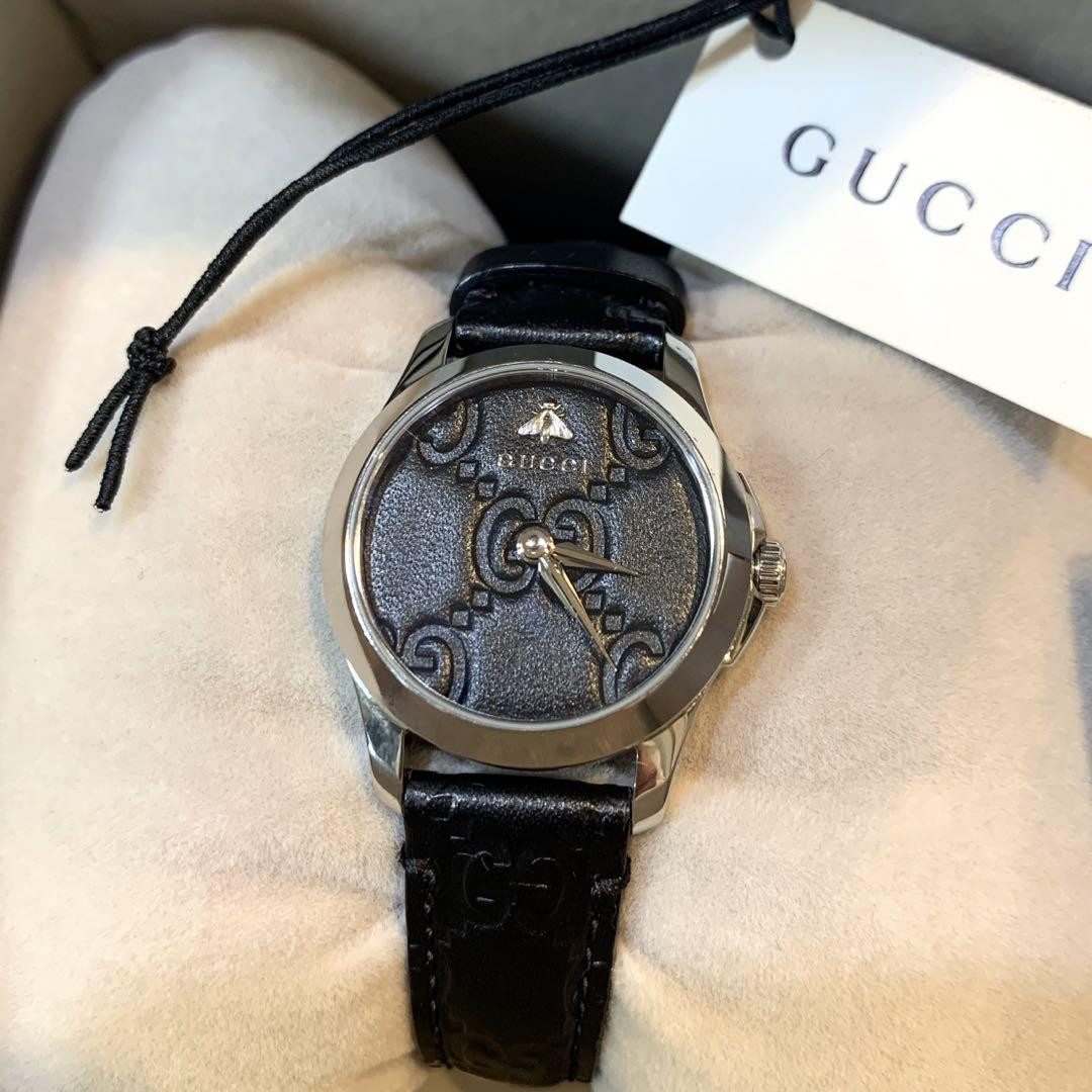 【 GUCCI 】 G-Timeless Champagne Dial Ladies Watch Gucci YA126579A Women's G-Timeless Black Dial Quartz Watch