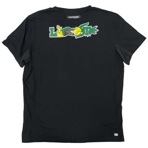 Lacoste Sport T-Shirt Uomo Stampa Tennis Grafica Taglia 7/XL Nero TH9327 - Foto 2 di 6