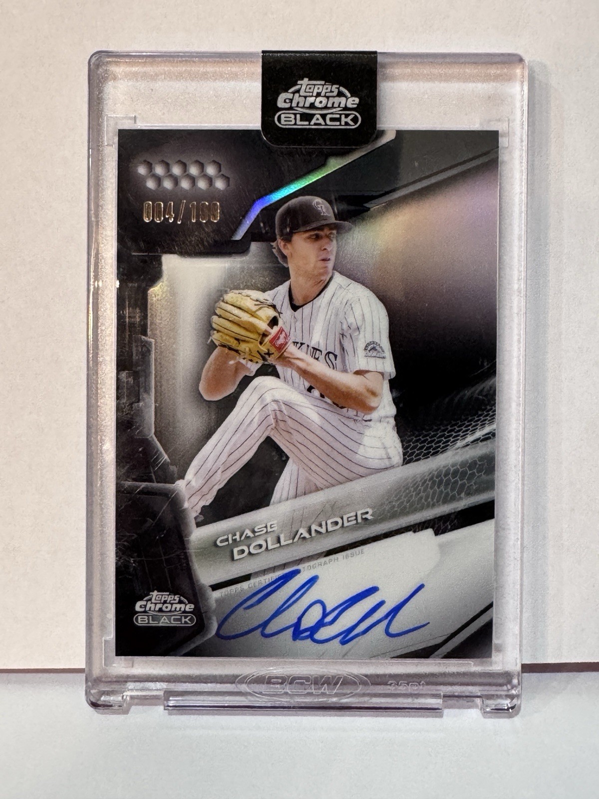 Topps Chrome Black 2026 Chase Dollander Auto Refractor /199 Rockies CBA-CD