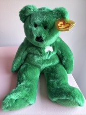 TY Beanie Buddy Erin The Irish Green Bear With Shamrock Plush 14 Inch Stuffed
