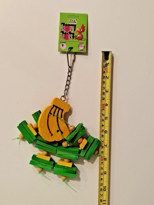 A&E Happy Beaks Banana Bird Toy Wood Blocks Strings And Beads Fin New