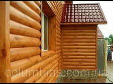 Haus Fassade Verkleidung  Stahl Holzoptik