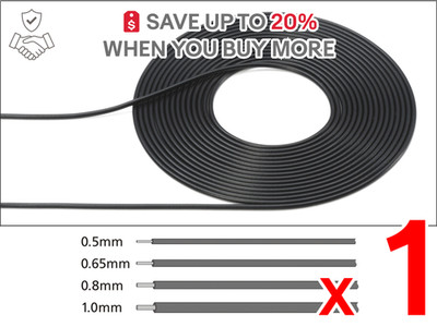 US ONLY x1 Tamiya Piping Cable Outer Diameter 0.5mm Black Item No:12675 Detail-U