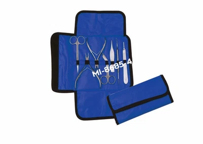 MASAKO INSTRUMENTE Instrumentenetui blau mit Klettverschluss Maniküre Pediküre Instrumente Set
