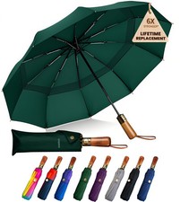 49/54/62 Inch Windproof Golf Umbrella - Automatic Open/Close, Real Wood Handl...