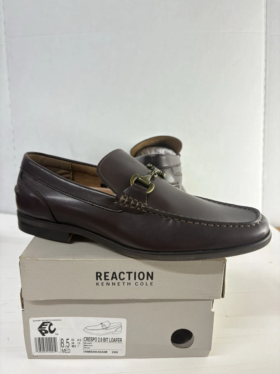 Kenneth Cole Reaction Mens Brown Leather Penny Loafers Driving Mocs 8.5M BAD-GE Kenneth Cole Reaction Loafer Brown Casual Shoes for Men | eBay main image 3