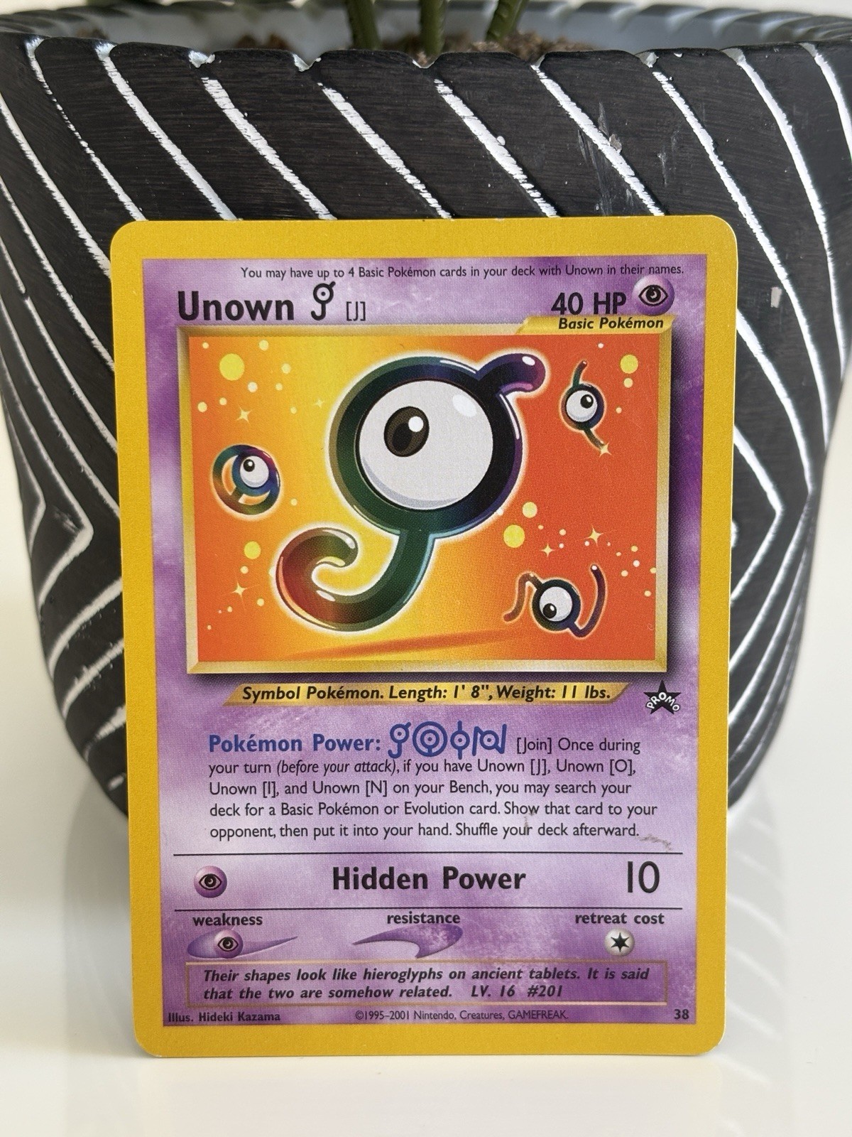 Unown J 38/53 Black Star Promo Rare Pokemon TCG 2001 Vintage