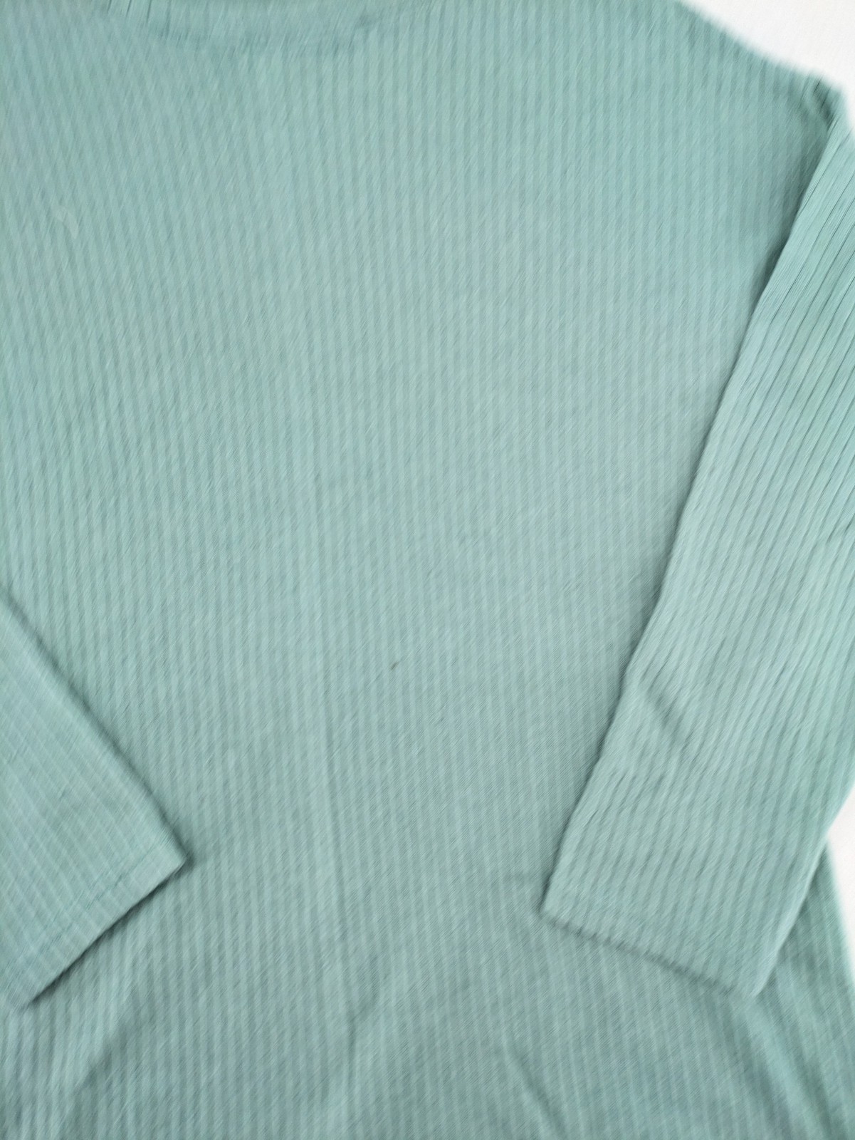 Original Damen Pullover Langarmshirt Gr M Mintgrün Rippstrick Rundhals Top image 2