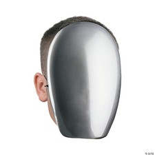 Adults Chrome Blank No Face Mask - Halloween Mask Horror Costume Accessory