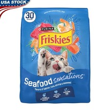 Seafood Sensations Dry Cat Food Salmon Tuna Shrimp Kibble 30lb Nutritional Blend 1.26 per gallon