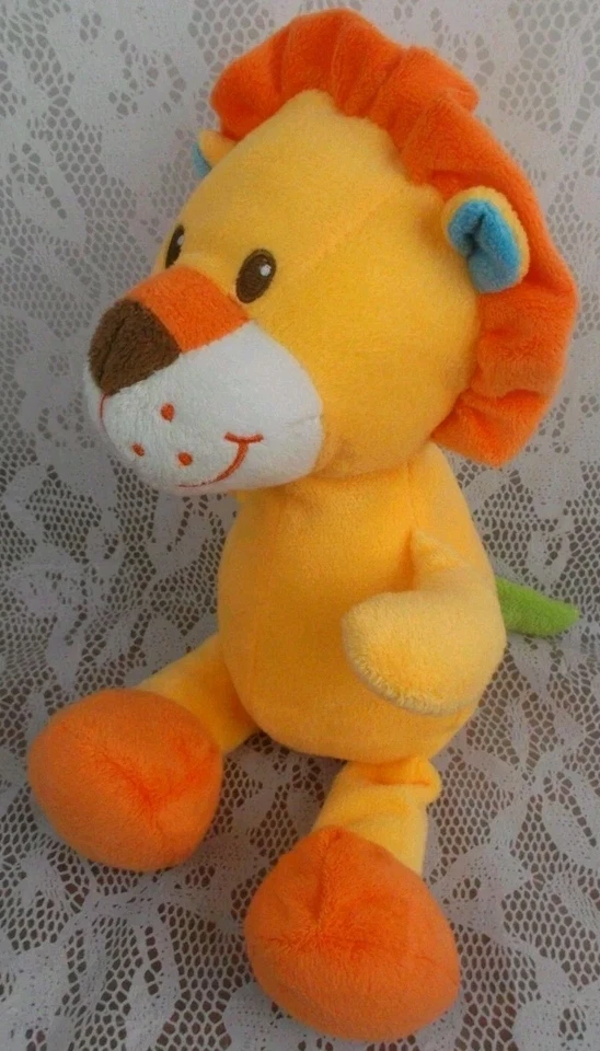 Плюшевая кукла Bambia Lion Lovey Germany желтая оранжевая синяя детская мягкая игрушка 11 дюймов - Изображение 4 из 4