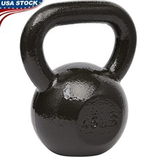 Solid Cast Iron Kettlebell Strength Training Wide Handle Exercise Equipment New