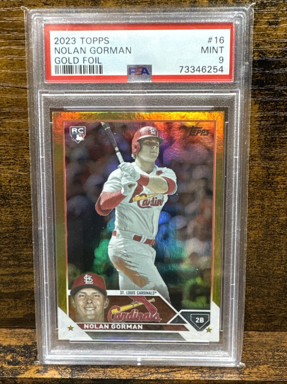 Nolan Gorman 2023 Topps Series 1 #16 Gold Foil (RC) PSA 9 St. Louis Cardinals⚾🔥