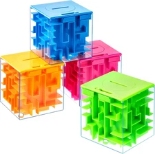 4 Pack Money Maze Puzzle Boxes for Cash Gift, Fun Ways to Give Money as a Gift, 