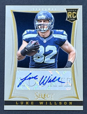 2013 PANINI SELECT AUTO LUKE WILLSON SIGNED AUTOGRAPH ROOKIE CARD RC /499
