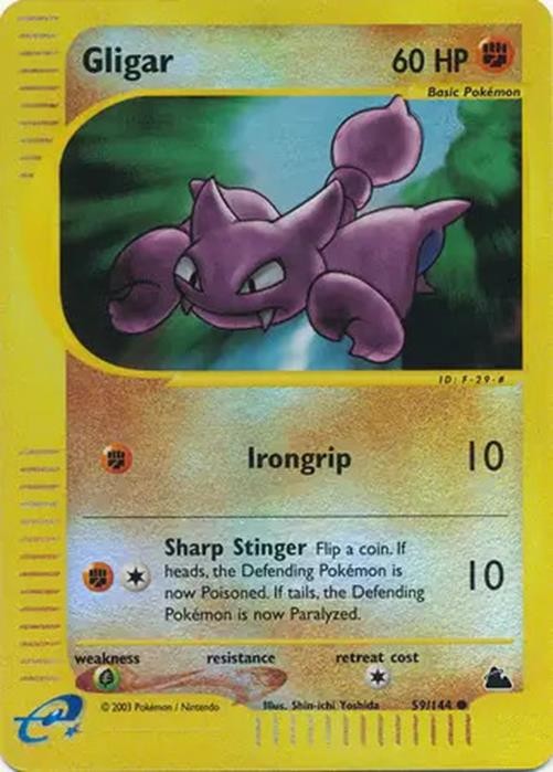 Gligar - 59/144 - Pokemon Skyridge Reverse Holo Rare Card HP