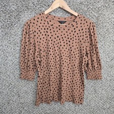 Lucky Brand Top Womens Large Brown Animal Pri...