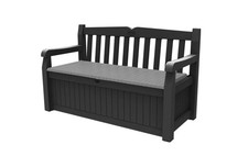Keter Eden Bench 265L Outdoor 60% recycled Garden Furniture Storage Box Graphite