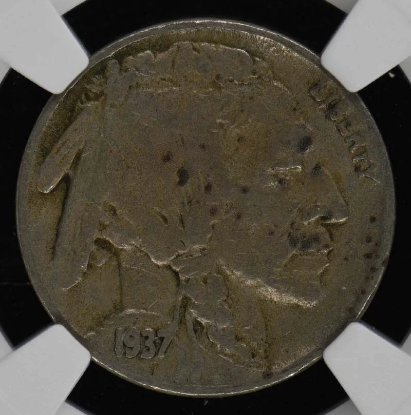 1937-D 3 LEGS Buffalo Nickel Type 2 5C NGC VF30 - Image 3 of 4