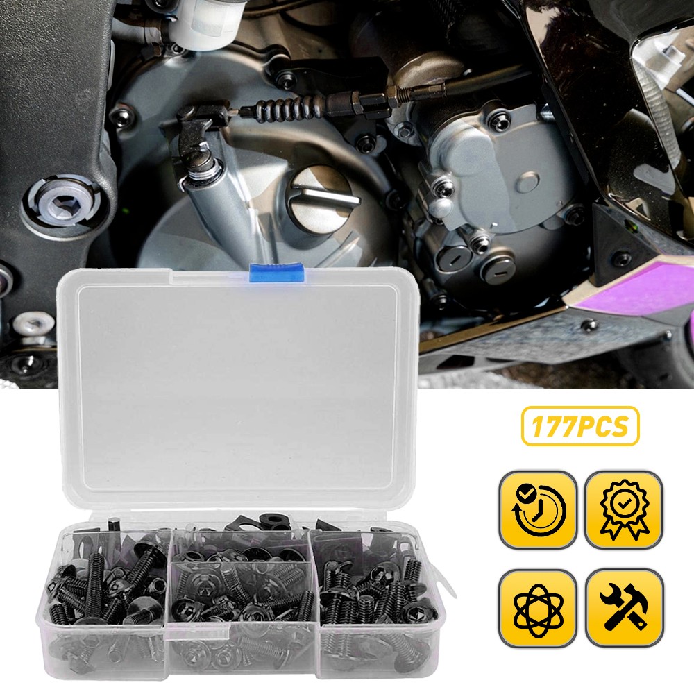 Black For Suzuki GSX1300R SV650 GSXR600 GSXR750 Complete Fairing Screws Bolt Kit