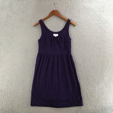 Ann Taylor LOFT Scoop Neck Sleeveless Dress Womens 2 Purple Side Zip Casual