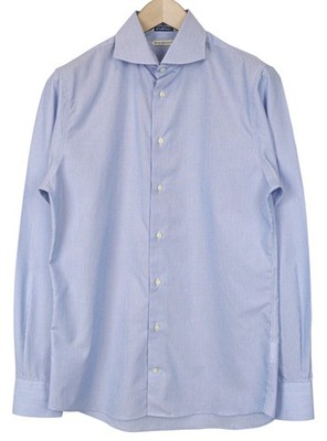 Suitsupply Herren Formelle Hemd 40/15 3/4 Extra Slim Blau Baumwolle Streifen