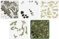 FINGERINSPIRE 4 Pcs Layered Camo Stencils Hexagonal Camouflage - 4
