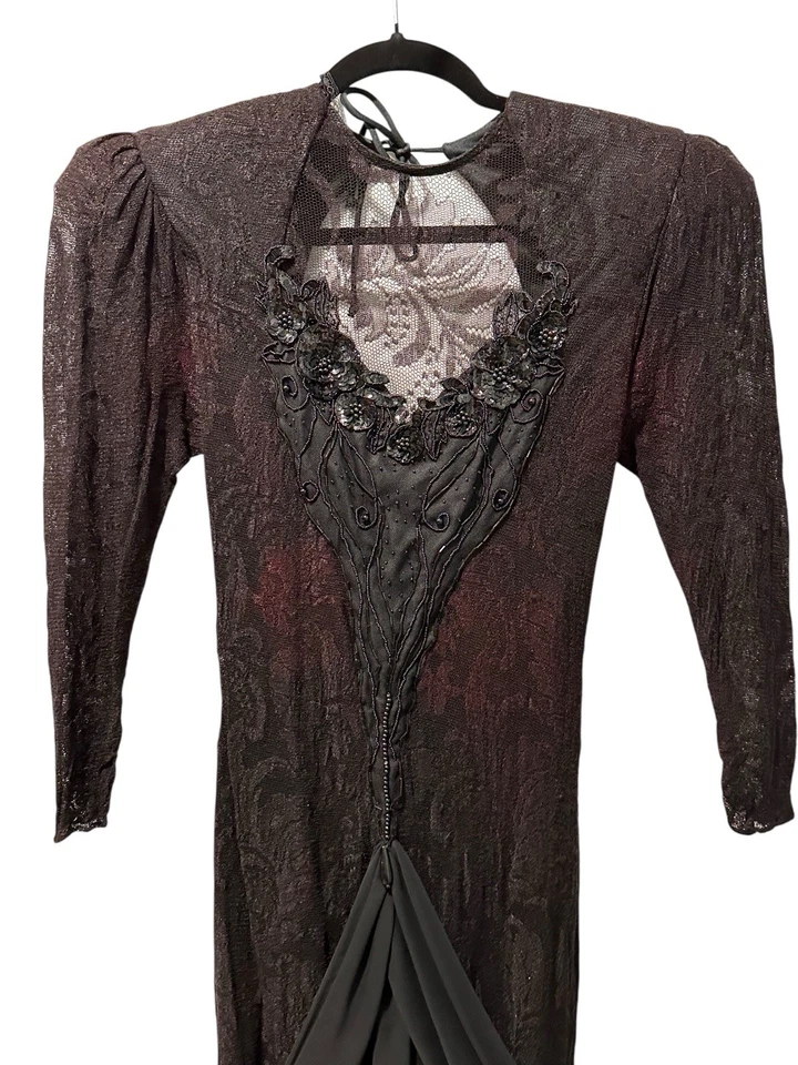 VTG SEXY Dress 13/14 Climax Karen Okada Howard ELVIRA HALLOWEEN BLACK K2 Stretch - Image 3 of 4