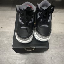 Jordan 3 Retro TD baby shoes black fire red cement grey size 5c
