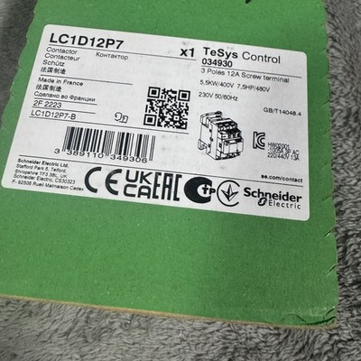 SCHNEIDER ELECTRIC 12A LC1D12F7 Schütz 3-polig, Zusatzsteuerung 5,5 kW 034930