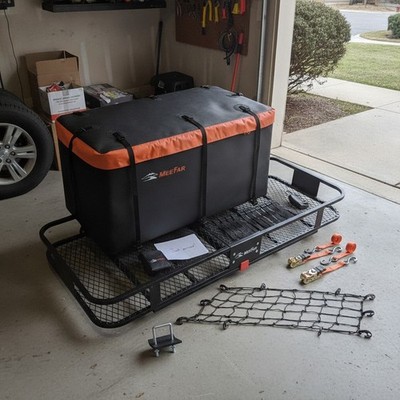 All-in-One 500 lbs Hitch Cargo Carrier with Net & Waterproof Bag for Adventurers