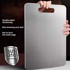 1pc Thickened Stainless Steel Cutting Board Antibacterial Kitchen Chopping Board