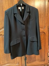 JONES NEW YORK BLAZER BLACK 100% WOOL Wms 12 single breasted 3 button USA MADE