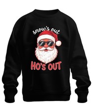 Snow's Out Ho's Out Santa Sunglasses Funny Vintage Unisex Sweatshirt