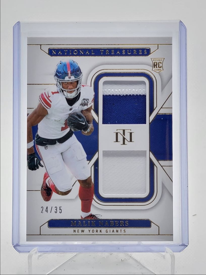 MALIK NABERS 2024 NATIONAL TREASURES ROOKIE DUAL PATCH GOLD RC /35 Q4221