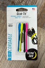 Nite Ize Gear Tie Reusable Twist Tie 4-pack- NEW