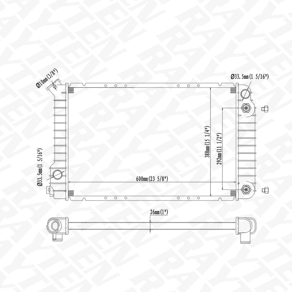 Aluminum Core Radiator For Ford Ranger Mazda B3000 B4000 1995-1997 V6 3..0L 4.0L Foto 4 de 4