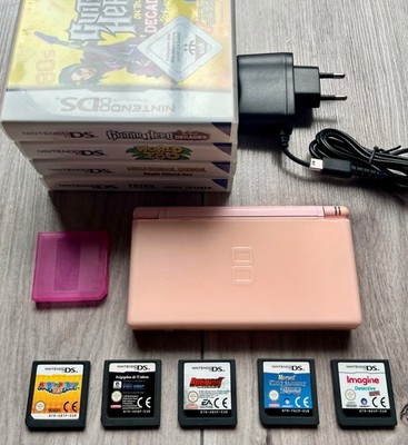 Nintendo DS Lite DSL DSLite Rosa Handheld Spielekonsole + 10 Spiele +Ladekabel