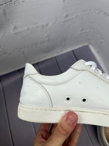 Christian Louboutin Leather Shoes White Very Rare Hype Sneakers Size 38 - Picture 18 of 24