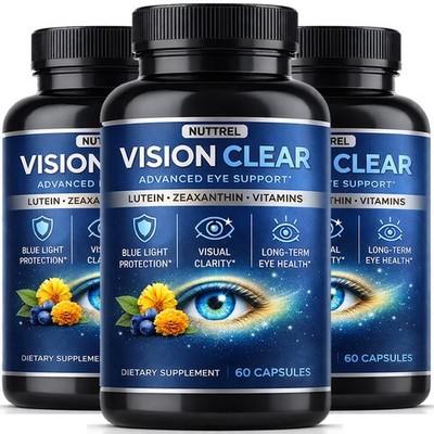 Vision Clear Pills - Advance Eye Health & Vison Support - 180 Capsule ( 3 Pack )