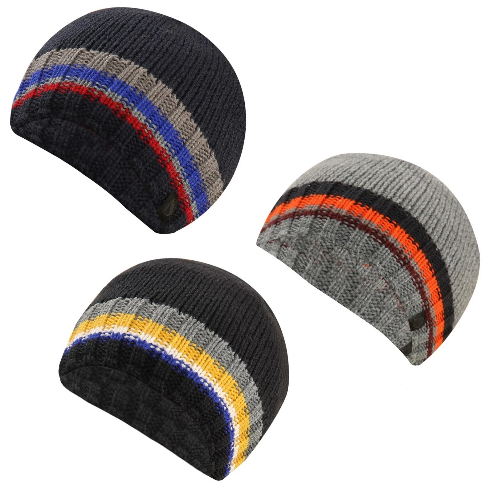 A2Z Bonnet Pour Homme Rayé Doublé En Fleece Doux Hiver Chaud Confortable