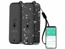 2 capteurs de température et d'humidité étanches connectés - noir - Luminea