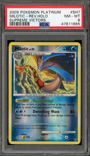 Pokemon Milotic Supreme Victors Shiny Reverse Holo Rare #SH7 PSA 8