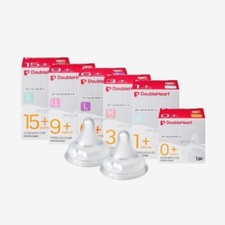 Double Heart 7-Step Feel Breastfeeding 3rd Generation Nipples 2 Pieces 6 Types