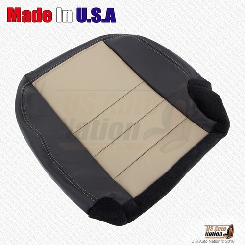 2005 Ford Excursion Eddie Bauer 2nd Row Left-Right Bottoms Leather Cover Blk/Tan - Picture 5 of 6