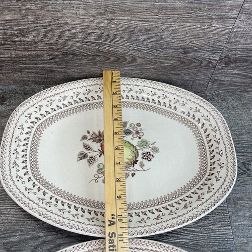 2 Johnson Brothers Fruit Sampler Oval Serving Platters Staffordshire Old Granite - Picture 13 of 14